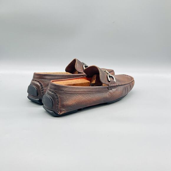 Donald Pliner Shoes Mens 8.5 Brown Leather Victor GW Bit Driving Loafers Comfort main image 5